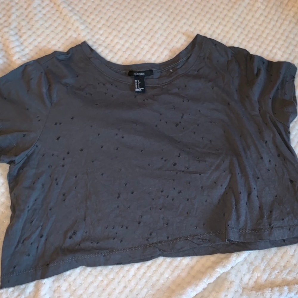 Gray Crop Top